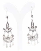 925 Ayar Gümüş Yelpaze Model Telkari Küpe thumbnail 2