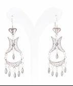 925 Ayar Gümüş Ay Motifli Sallantılı Telkari Küpe thumbnail 3