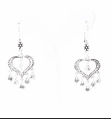 925 Ayar Gümüş Kalp Modeli Astar Pullu Telkari Küpe thumbnail 3