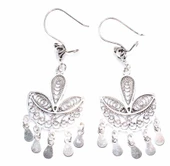 925 Ayar Gümüş Çiçekli Telkari Küpe thumbnail 3