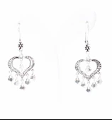 925 Ayar Gümüş Kalp Modeli Astar Pullu Telkari Küpe thumbnail 4