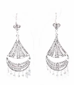 925 Ayar Gümüş Yelken Motifli Pul Sallantılı Telkari Küpe thumbnail 3