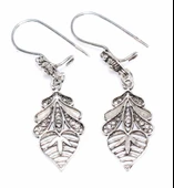 925 Ayar Gümüş Kakao Yaprağı Telkari Küpe thumbnail 1