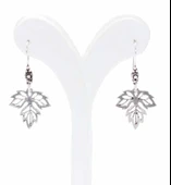 925 Ayar Gümüş Çınar Yaprağı Telkari Küpe thumbnail 4