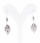 925 Ayar Gümüş Kakao Yaprağı Telkari Küpe thumbnail 2