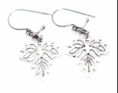 925 Ayar Gümüş Çınar Yaprağı Telkari Küpe thumbnail 3