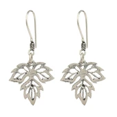 925 Ayar Gümüş Çınar Yaprağı Telkari Küpe thumbnail 2