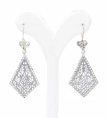 925 Ayar Gümüş Baklava Desenli Ajurlu Telkari Küpe thumbnail 2