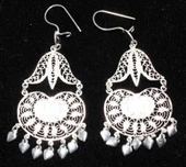 925 Ayar Gümüş Lale Modeli Sallantılı Telkari Küpe thumbnail 2