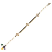 925 Ayar Gümüş ve Bronz Karışımı İnci Taşlı Otantik Bileklik thumbnail 3