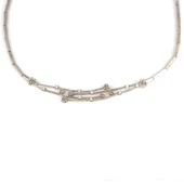 925 Ayar Gümüş Çiçekli Tellerle Bağlı Kolye thumbnail 3