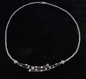 925 Ayar Gümüş Çiçekli Tellerle Bağlı Kolye thumbnail 4