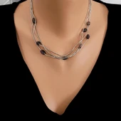 925 Ayar Gümüş Turmalin Taşlı Şarnel Kolye thumbnail 1