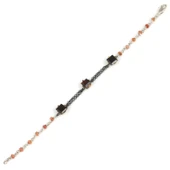 925 Ayar Gümüş ve Bronz Karışımı Garnet ve Yakut Taşlı Otantik Bileklik thumbnail 3