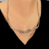 925 Ayar Gümüş Çiçekli Tellerle Bağlı Kolye thumbnail 1