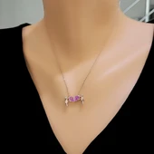 925 Ayar Rose Gümüş Sevgililer Kolyesi thumbnail 1