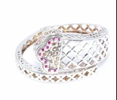 Taşlı 925 Ayar Gümüş Ajur Bilezik thumbnail 2