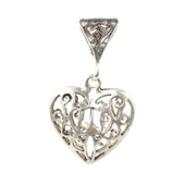 925 Ayar Gümüş Ajurlu Kalp Modeli Kolye Ucu thumbnail 4