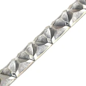 925 Ayar Gümüş Çizgili Üçgen Paftalı Bileklik thumbnail 4