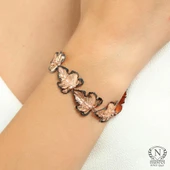 925 Ayar Rose Gümüş Yaprak Modeli Bileklik thumbnail 1