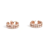 C Modeli 925 Ayar Gümüş Küpe, Pembe - Beyaz Taş thumbnail 1