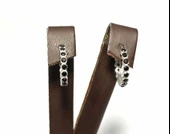 925 Ayar Gümüş C Modeli Küpe, Beyaz - Siyah Taş thumbnail 2