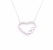 925 Ayar Gümüş Mom Yazılı Kalp Kolye thumbnail 5