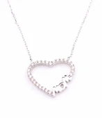 925 Ayar Gümüş Mom Yazılı Kalp Kolye thumbnail 4