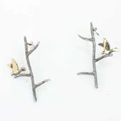 925 Ayar Gümüş Aşk ve Barış Güvercini Çivi Küpe thumbnail 6