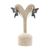 925 Ayar Gümüş Morpho Kelebeği Çivi Küpe thumbnail 4