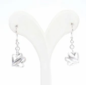 925 Ayar Gümüş Çift Kalp Modeli Küpe thumbnail 2