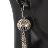 925 Ayar Gümüş Kafesli Top Taşlı Küpe thumbnail 4