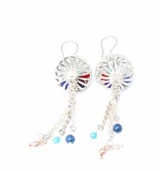 925 Ayar Gümüş Kafesli Top Taşlı Küpe thumbnail 6