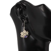 925 Ayar Gümüş Uğur Böcek Modeli Çiçek Küpe thumbnail 3