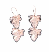 925 Ayar Gümüş Çiftli AsmaYaprağı Küpe thumbnail 3