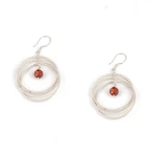 925 Ayar Gümüş Akik Taşlı Halka Küpe thumbnail 1