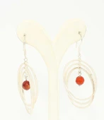 925 Ayar Gümüş Akik Taşlı Halka Küpe thumbnail 4