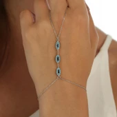 925 Ayar Gümüş Üçlü Badem Şahmeran thumbnail 1