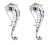 925 Ayar Gümüş Poseidon Atı Küpe thumbnail 2