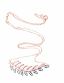 925 Ayar Rose Gümüş Yaprak Kolye thumbnail 4