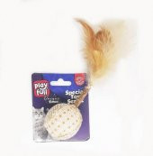 Playfull Ahşap Hasır Tüylü Kedi Oyuncağı 17 Cm - 1