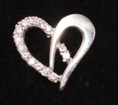 925 Ayar Gümüş Kalp Modeli Yarı Taşlı Kolye Ucu thumbnail 2