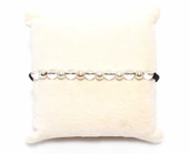 Şeffaf Taşlı ve Gümüş Toplu İpli Bileklik thumbnail 3