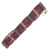 925 Ayar Gümüş 7 Sıra Garnet Kalın Bileklik thumbnail 2