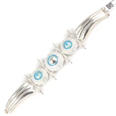 925 Ayar Gümüş Mavi Mineli Antik Bileklik thumbnail 4