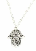 925 Ayar Gümüş Desenli Fatma Eli Modeli Kolye, Ufak thumbnail 2