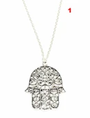925 Ayar Gümüş Desenli Fatma Eli Modeli Kolye thumbnail 1