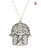 925 Ayar Gümüş Desenli Fatma Eli Modeli Kolye thumbnail 2