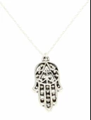 Desenli Fatma Eli Modeli 925 Ayar Gümüş Kolye thumbnail 3