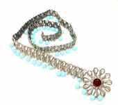 925 Ayar Gümüş Kuğulu Firuze Taşlı Kemer thumbnail 2